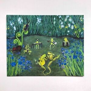 NWT Croaking Seven Live At The Marsh Signed Matted Art Print